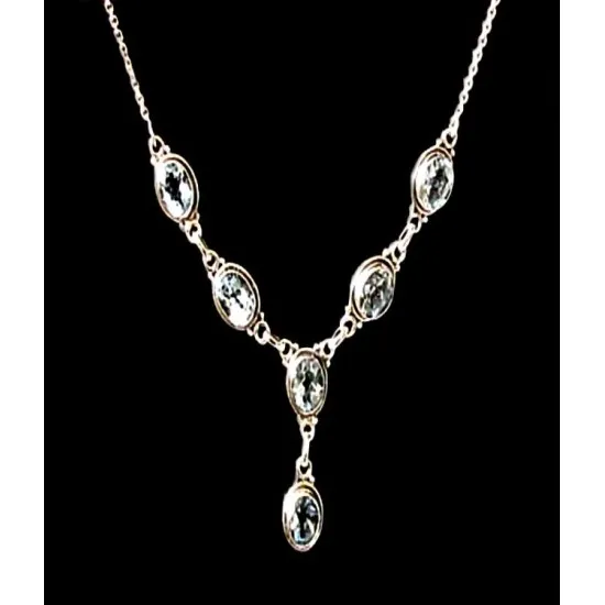 Bijoux indiens argent Topaze - Collier (CO-TO-SIN-353) Collier indien argent Topaze - Bijoux indiens