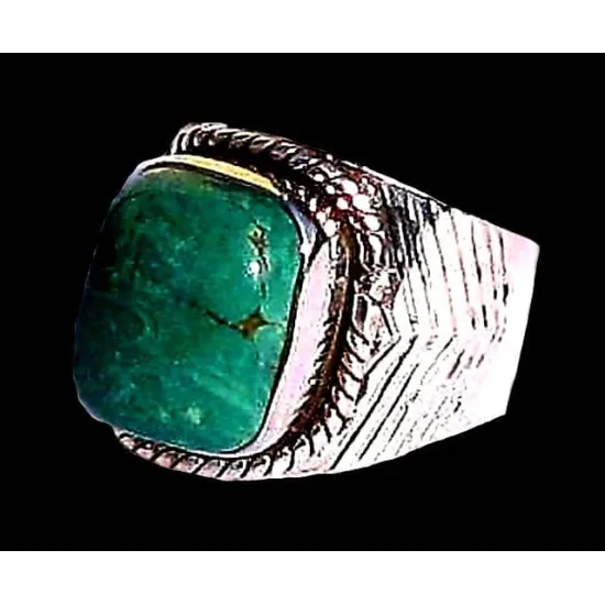 Bijoux inde Bague indienne mixte argent et turquoise fait main