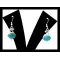 Turquoise-Boucles d'Oreilles indiennes Turquoise-Bijoux Inde