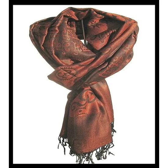 Stole pattern OM Gayatrie viscose - Indian Stole (ST2visom-185-13) Stole pattern OM Gayatrie viscose - Indian Stole, Stoles Viscose Designs OM