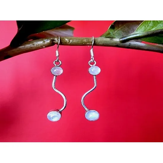 Boucles d Oreilles indiennes Pierre de Lune - Bijoux Inde (BO-PL-331P) Boucles d Oreilles indiennes Pierre de Lune - Bijoux Inde,Boucles d Oreilles indiennes