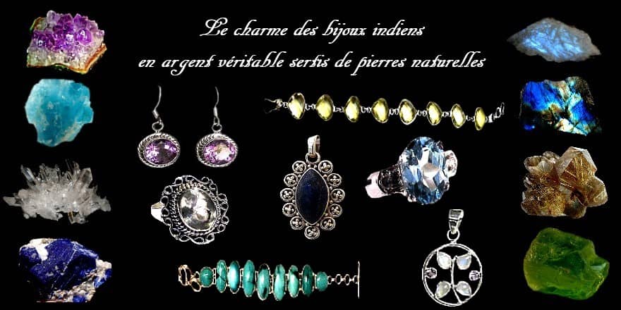 Bijoux inde argent et pierres naturelles de boutique indienne