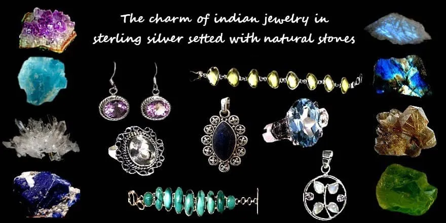 Online store of indian silver jewely with stones