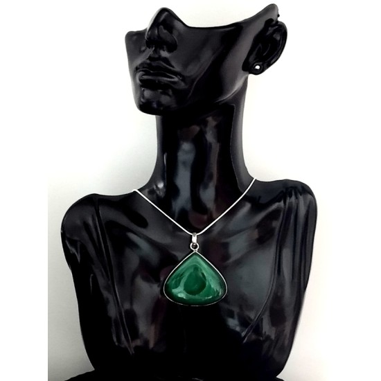 Bijoux indiens argent - Pendentif indien Malachite,Pendentifs indiens