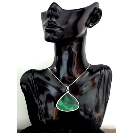 Bijoux indiens argent - Pendentif indien Malachite,Pendentifs indiens