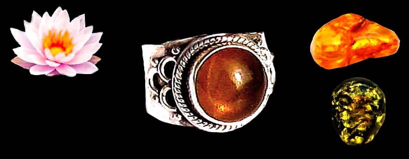 Indian natural amber rings for men / women