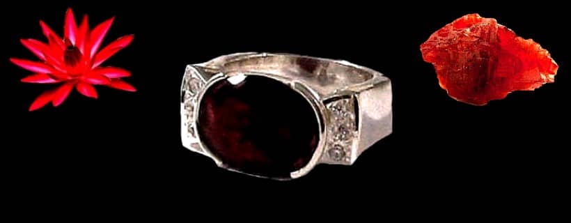 Indian natural garnet stone rings in sterling silver for men / women
