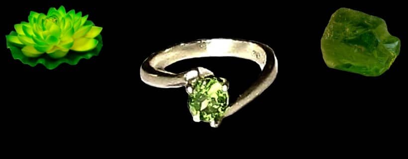 Indian natural peridot stone rings for men / women