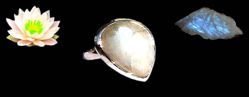 Indian natural labradorite stone and silver rings for men / women