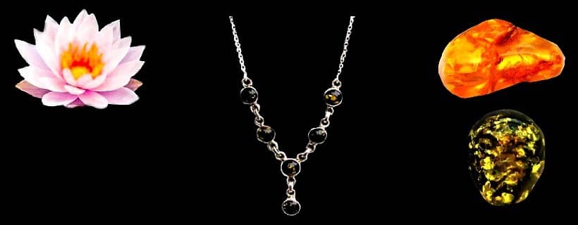 Indian natural amber necklaces with silver