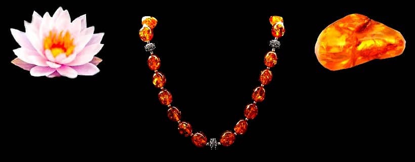 Indian necklaces with Chinese amber resin