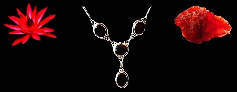 Indian natural garnet sotne necklaces with silver 925/1000