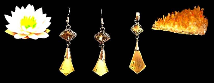 Indian sterling silver and citrine stone pendants sets