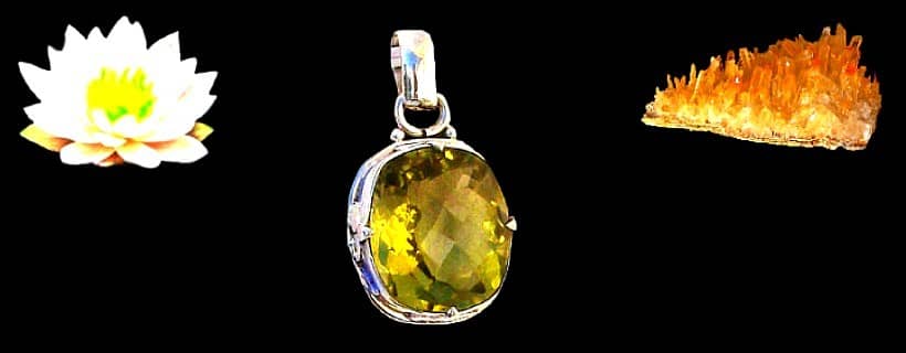 Indian sterling silver and citrine stone pendants