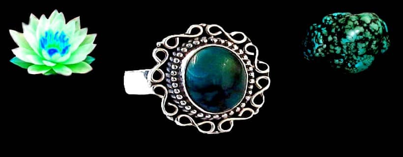 Bagues argent et turquoise naturelle homme/femme