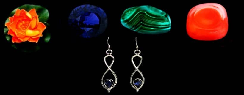 Boucles d'Oreilles en argent et pierres divers naturelle