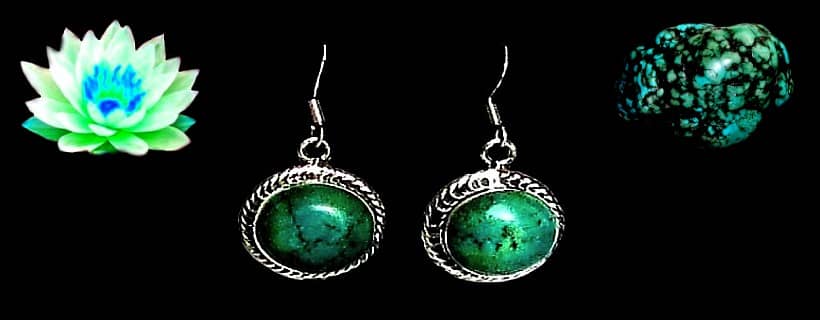 Boucles d'Oreilles en argent et turquoise naturelle