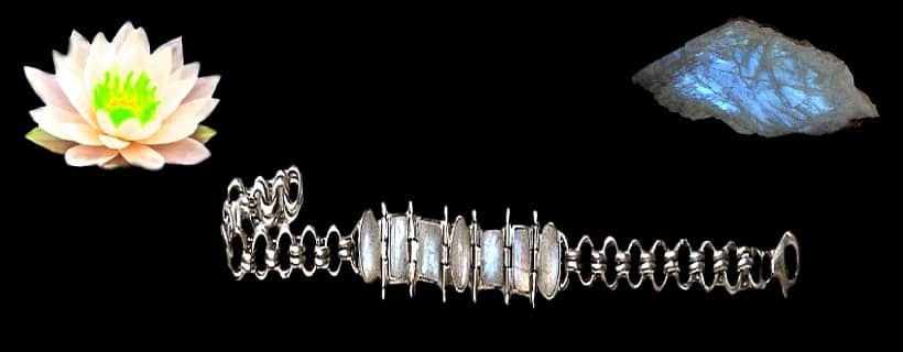 Bracelets en argent et pierre de lune naturelle