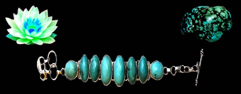 Bracelets en argent et turquoise naturelle