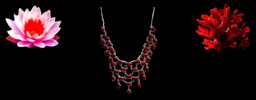 Colliers indiens corail naturelle et argent