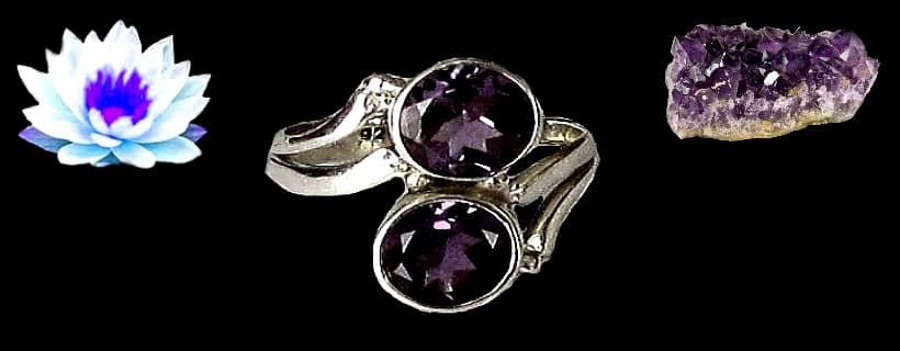 Indian natural amethyst rings for men / women