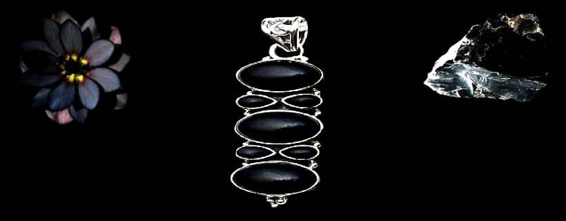 Pendentifs indiens en argent et onyx pas cher