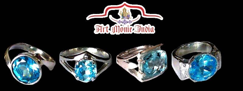 Indian silver and topaz rings low price